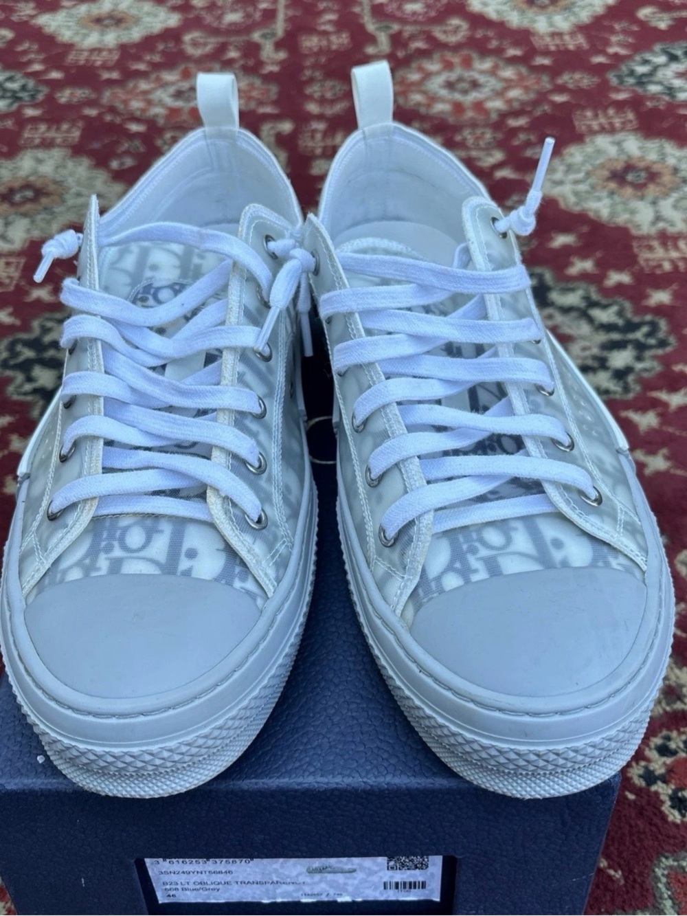 Dior B23 Low Top Oblique Transparency Canvas Sneaker Men’s US 12 46 EU